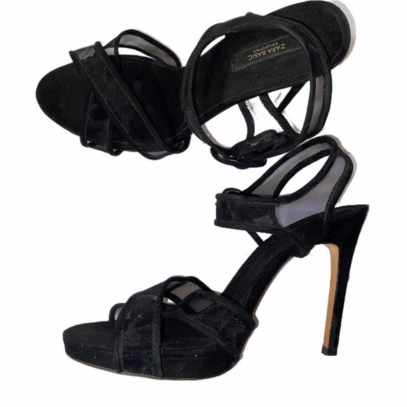 Zara Peep Toe Cut Out Stiletto Sandal EU 41 US 10 - Picture 1 of 8